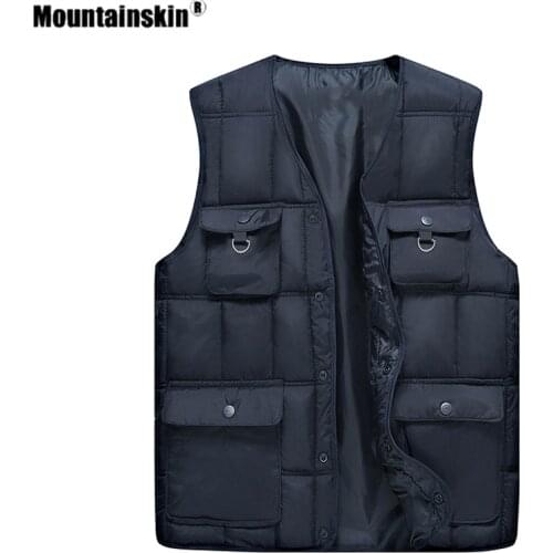 Mountainskin Winter Mens Vest Hiking Sleeveless Jackets Outdoor Sports Thermal Waistcoats Climbing Camping Male Warm Coat VA722