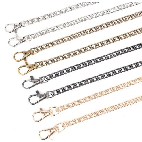 1PC 100cm Handbag Metal Chains With Buckles For Bag DIY Purse Chain Shoulder Bags Straps Handbag Handles Bag Parts & Accessories