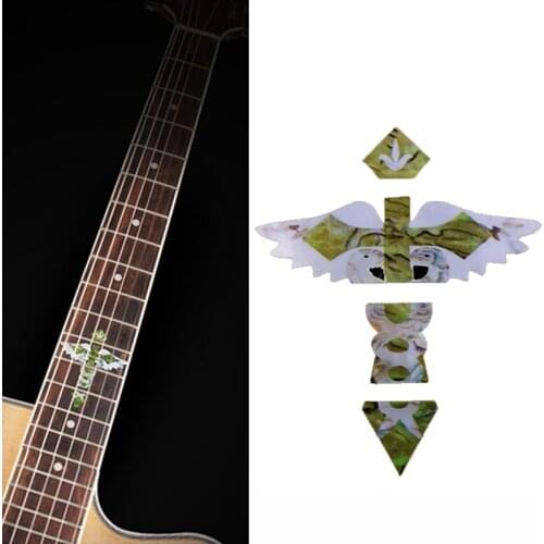 10 pcs Guitar Neck Inlay Stickers Cross Imitation Abalone Fretboard Decals / Markers For Electric Acoustic Guitar Fret