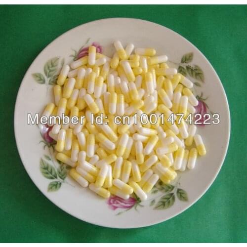 4# 5,000pcs!Yellow-White empty capsules size 4,hard gelatin empty capsules(joined or seperated capsules available!)