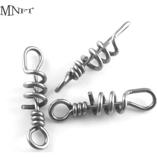 MNFT 5Pcs Fishing Screw Rolling Heavy Duty Corkscrew Fish Hook Lure Stainless Steel Connector Terminal Tackle Outdoor Fishing