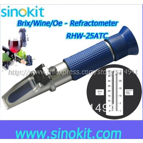 Free Shipping Cheaper Brix/Whine/Oe Refractometer RHW-25BrixATC