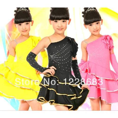 Child Dance Clothes Kids Girls Latin Dance Clothes Unequal Dance Dress Dance Costumes