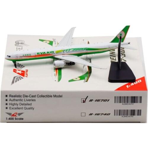Diecast 1/400 Scale B777-300ER B-16701 EVA Airlines Airplane Model Toys Aircraft Plastic Alloy Plane Gifts for Kids Collection