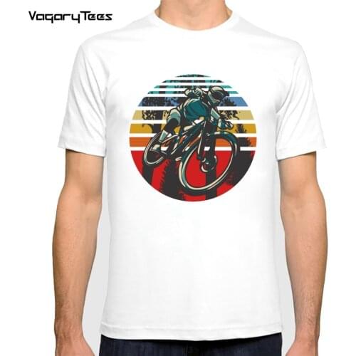 Summer Retro Fashion Men T-Shirts Retro BMX Mountainbike Dirt Offroad Forest Biker tshirt Boy Casual Tees Hip-hop Streetwear top