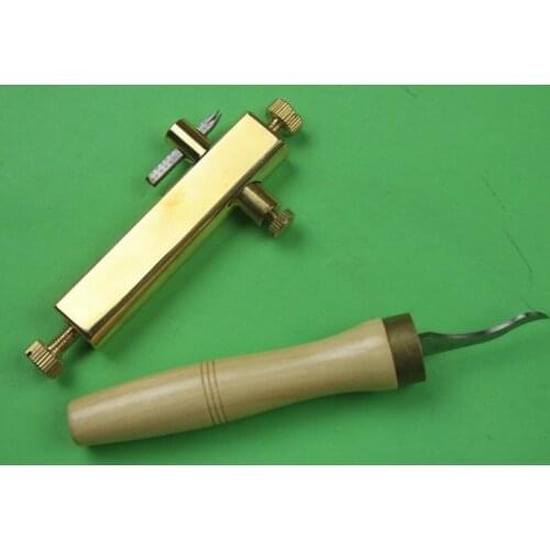 Violin maker tools, brass purfling and clean up groove knife, Luthier tools