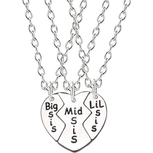 Three-piece Suit Sisters Necklace Best Friends Letter Pendant Choker For My Sisters Jewelry Accessories Birthday Gifts