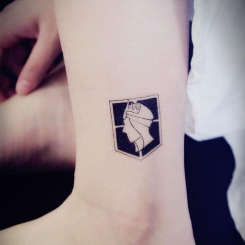 Attack on titan rosewall Cosplay Anime Cartoon Logo Props Waterproof Animation Cartoon Logo Temporary Tattoo Stickers XR022