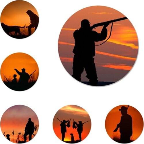 58mm Hunter Dog hunting Colorful Icons Pins Badge Decoration Brooches Metal Badges For Backpack Decoration