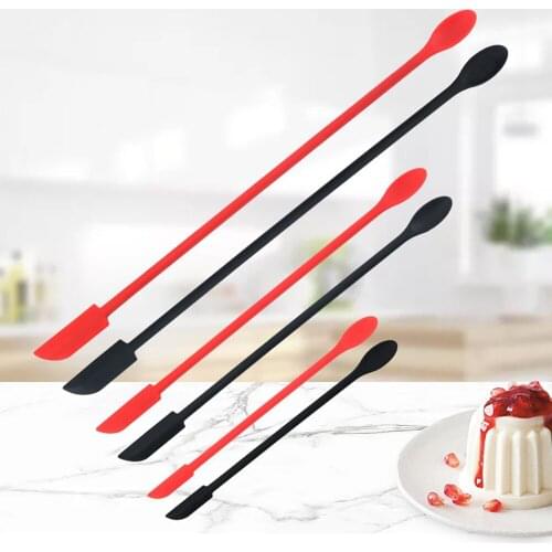Mini Spatulas Soft Silicone Jar Cake Cream Scrapers Kitchen Tools Lengthen Decorating Tools 1pcs