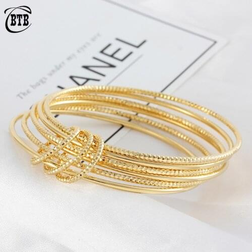 Fashion New Ladies Multi-layer Golden Circle Bracelet Luxury Charm Couple Jewelry Lucky Lady Bracelet Wedding Party Holiday Gift