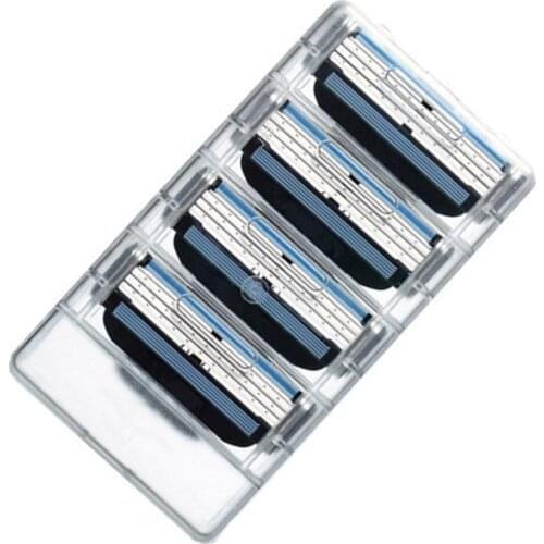 Hot 4Pcs Mens Safety Razor Blades Face Care Shaving Blades Manual Shaving Cassette For Mache 3, Support Dropshipping