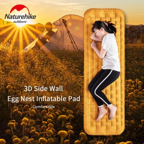 Naturehike Thicken 20D TPU Nylon Camping Air Bed Double Valve Inflatable Pad Ultralight Egg Nest Portable Inflatable Mattress