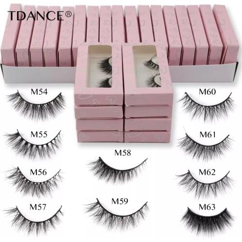 TDANCE Wholesale Mink Lashes 5/10/20/50/100 Pairs 12mm-16mm Soft Natural Long Eyelashes Handmade Makeup Reusable Eyelash Cils