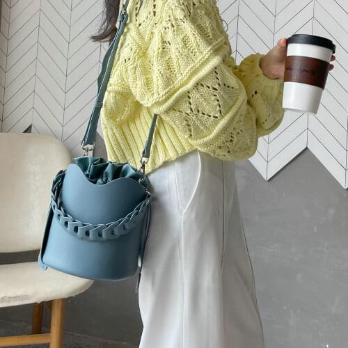 2021 New Design Leather Ladies Bucket Bag Exquisite Tote Handbag Fashion Crossbody Bag For Women