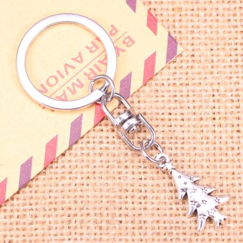 New Fashion Keychain 28x14mm the christmas tree Pendants DIY Men Jewelry Car Key Chain Ring Holder Souvenir For Gift