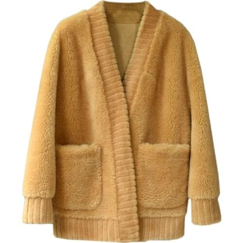 100% Real Fur Coat Women Autumn Winter Jacket Korean Sheep Shearing Wool Fur Coats and Jacket Women Clothes 2020 Top Hiver 19062