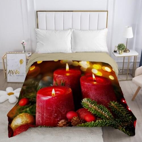 Christmas santa claus Duvet cover Quilt/Blanket/Comfortable Case 140x200 240x220 Queen King Single Bedding for Home candle