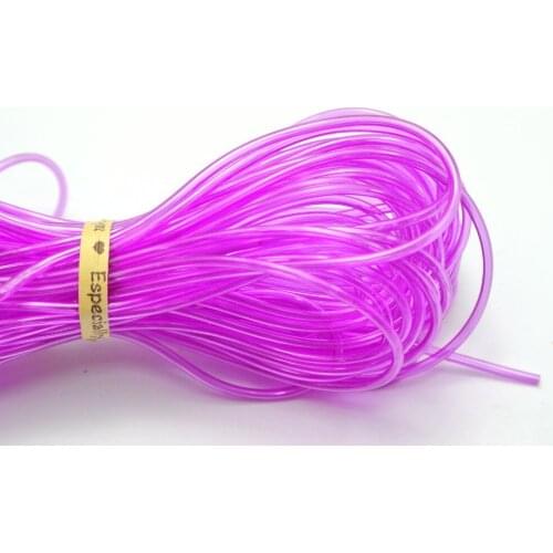 10 Meter Transparent Purple 2mm Hollow Rubber Tubing Jewelry Cord Cover Memory Wire