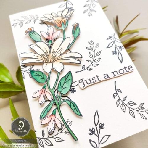 Spring Flower Branch Leaf CLEAR STAMPS Scrapbooking Handmade Card Album Paper Craft Rubber Transparent Silicon Stamp Alinacraft