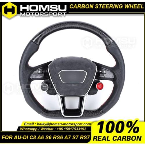 Carbon Fiber Steering Wheel 2020+ For audi C8 A6 S6 RS6 A7 S7 RS7 Carbon Fiber Steering Wheel