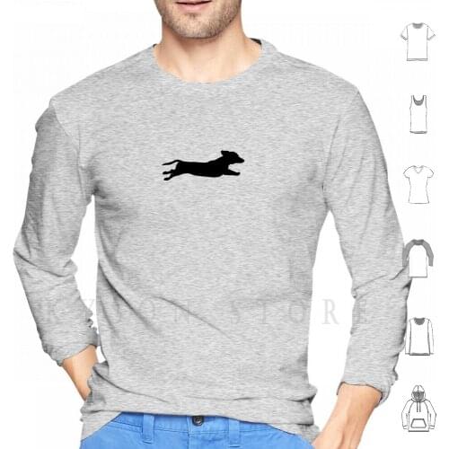 Running Dachshund Hoodie Long Sleeve Running Dog Dachshund Athletic Fast Sexy Workout Gym Running