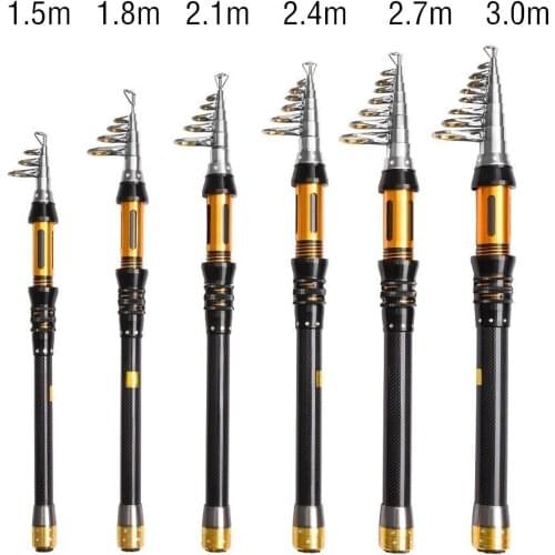 Carbon fiber Ultralight Superhard Fishing rod 1.5m 1.8m 2.1m 2.4m 3m Travel Sea Fish Spinning pole Carp trout pike bass catfish