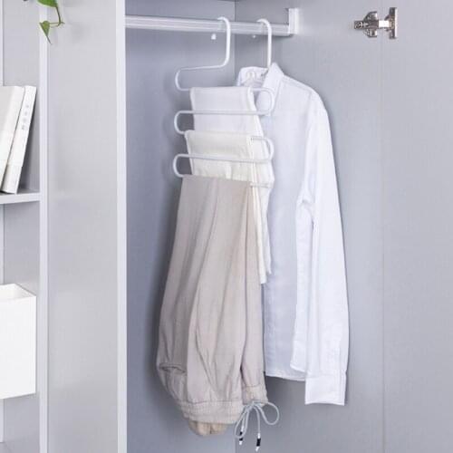 Pants Hanger Multi-Layer S-Style Jeans Trouser Organizer Closet Carbon Steel Rack Space Saver for Tie Scarf Jeans