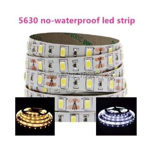High bright 5630 5m LED strip Light NON-Waterproof Lighting 300leds 60leds / m white brighter than 5050 1pcs/lot