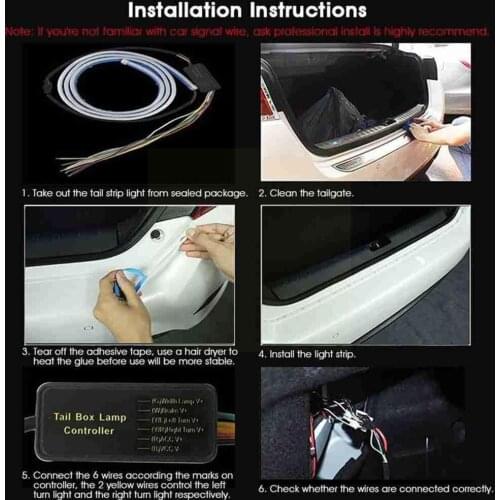 Car Rear Trunk Tail Light 120/150cm Colorful Dynamic Auto Lamp 12v Additional Follow Turn Warning LED Signal Strip Reverse M4G3