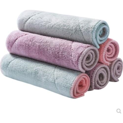 1PC Double-sided Strong Absorbent Soft Microfiber Cleaning Cloth Kitchen Home Dish Towel Dry and Wet Kitchen Towels