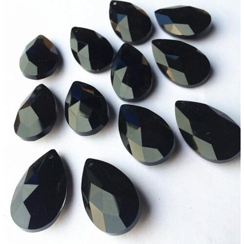 10pcs/lot Black Glass Crystal Prisms Pendants Chandeliers Parts Lustres Rainbow Lamp Lighting Hang Drops 38mm (Free rings)