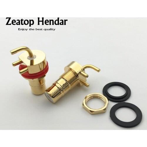 100Pcs High Quality HIFI Copper RCA Terminal Female Jack Audio 3 Pin PCB Socket Gold Plated RCA Connector