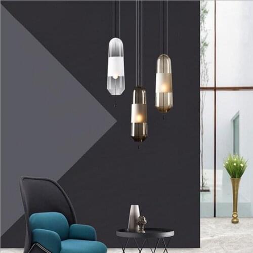 220V Nordic creative bedroom bedside glass dorplight industrial wind retro Pendant lamp