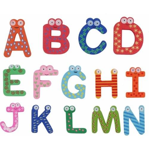 26pcs/set Fridge Wooden Magnet Letter Table Smart Development Kid Toy Magnetic Sticker Classroom Whiteboard Gadget 30% off