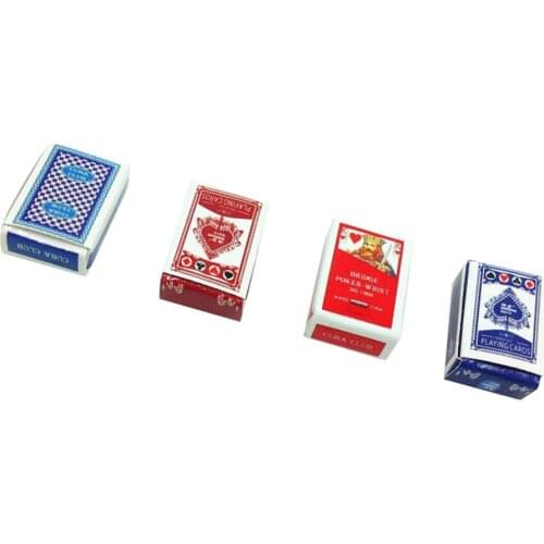 4sets Paper Poker Playing Cards for 1/12 Miniature Dollhouse Accessories Kids