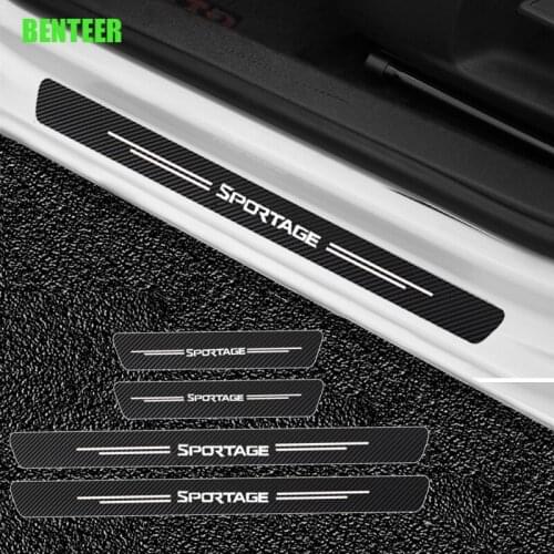 4pcs Carbon fiber car door protection sticker for kia sportage