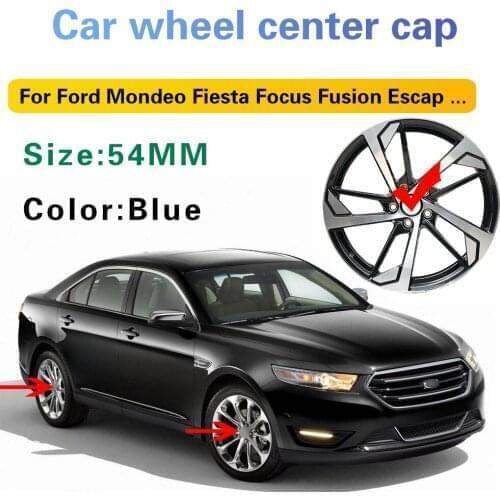4X 54mm 6M211003AA Blue Car Wheel Center Cover Hub Cap Auto Accessories For Ford Fiesta Focus 2 3 Fusion Mondeo Escap Kuga Edge