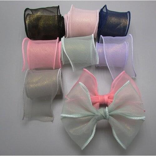 5 Yard 50mm Wave Organza Ribbon Wrapping Party Home DIY Gift Packaging Wedding Decoration Tapes Chiffon Ribbons