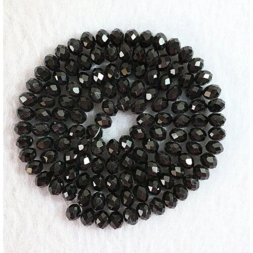 Black crystal glass AB color 3*4mm 4*6mm 5*8mm 8*10mm rondelle faceted loose beads 15"B712