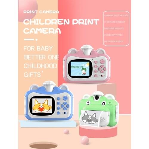 Child Camera Kids Instant Print Camera 2.4 In 1080P HD With Print Paper 32GB Card Video Photo Camera For Children Birthday Gift