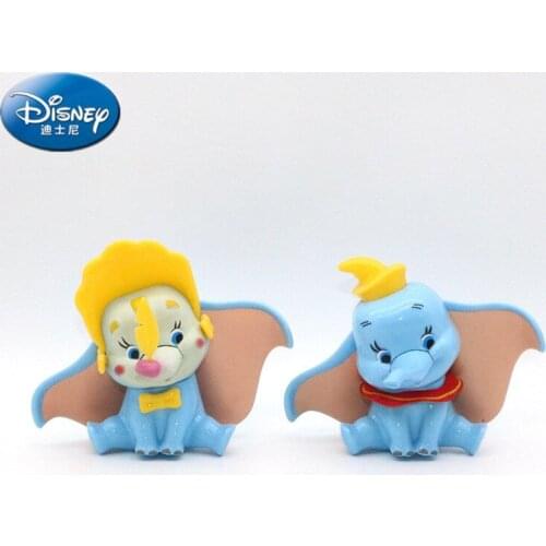 Disney 2PCS Dumbo Cake Decoration Crown Dumbo The Flying Elephant Children Doll toy Decoration Birthday gift