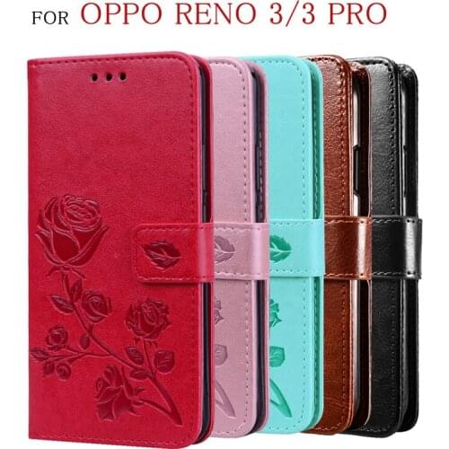For OPPO Reno 3 Pro Case Premium Funda Luxury Flip Leather Wallet Card Cover For OPPO Reno 3 Case Protective Phone Stand Capas