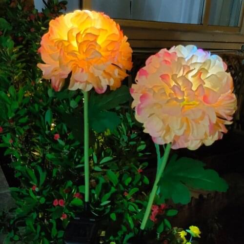 Artificial Hydrangea Designed Lawn Plug-In Lamp LED Solar Highlight Night Light Color Changing Outdoor Garden Flower Lamp