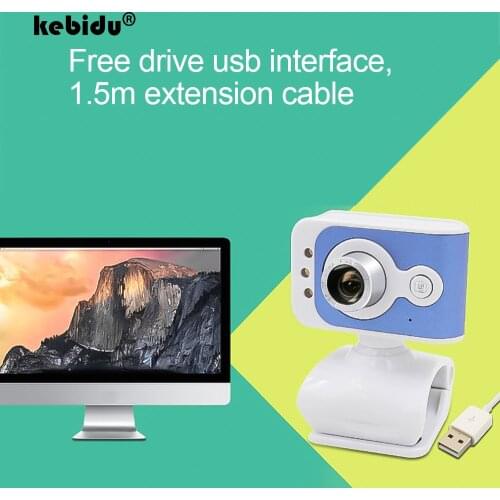Kebidu 360 Degree USB Camera Webcam USB 2.0 480P Camera Web Cam with MIC Clip-on for PC Laptop