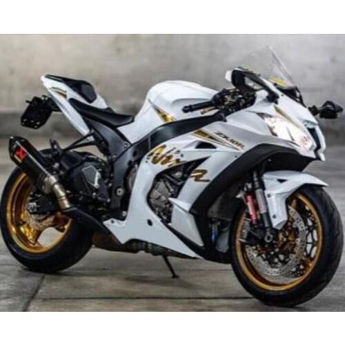 4 Gifts New ABS Injection mold Full Fairings Kit fit for Kawasaki Ninja ZX-10R zx10r 2016 2017 16 17 Body Custom white golden