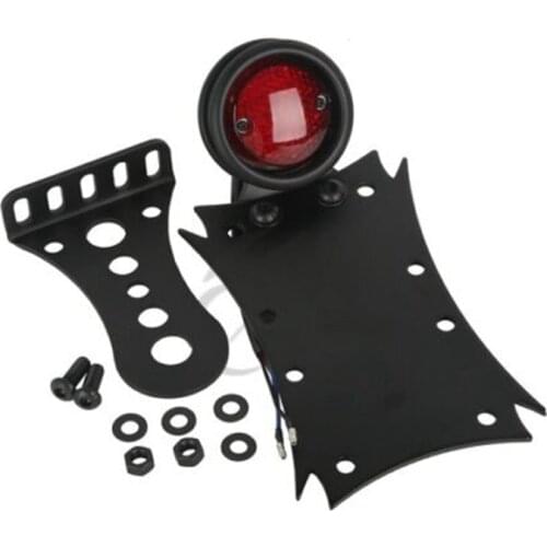 Motorcycle Red Tail Light Horizontally Vertically Mount License Plate Bracket For Harley Chopper