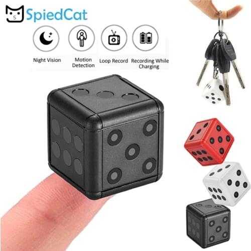HD Mini Night Vision Lens Action DV Cam outdoor Sport Video Voice Recorder Dice Keychain Motorcycle Micro Camera Support TF card