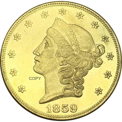 UNITED STATES COINS Liberty Head 1859 Brass Gold Copy Coin