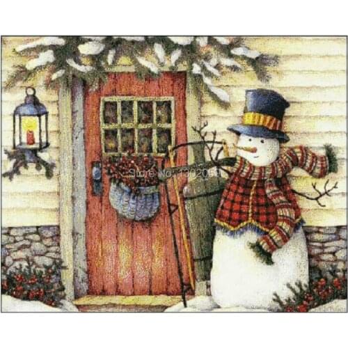 High Quality Avilable Embroidery Cross Stitch Kit Snowman In Winter 18CT/16CT/14CT/11CT/9CT